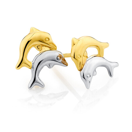 Stud Earrings in 10kt Yellow & White Gold Stud Earrings in 10kt Yellow & White Gold