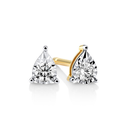 Pear Stud Earrings with 0.10ct TW Diamonds in 10ct Yellow Gold Pear Stud Earrings with 0.10ct TW Diamonds in 10ct Yellow Gold