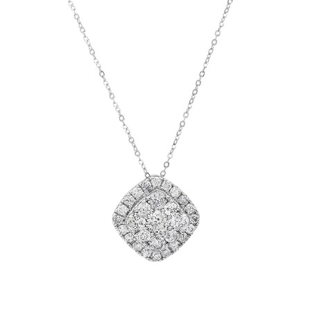 Cluster Pendant with 1 Carat TW of Diamonds in 10kt White Gold Cluster Pendant with 1 Carat TW of Diamonds in 10kt White Gold