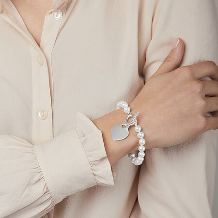 Bracelet with Cultured Freshwater Pearl in Sterling Silver Bracelet with Cultured Freshwater Pearl in Sterling Silver