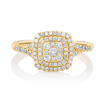 Engagement Ring with 1/2 Carat TW of Diamonds in 10ct Yellow Gold Engagement Ring with 1/2 Carat TW of Diamonds in 10ct Yellow Gold