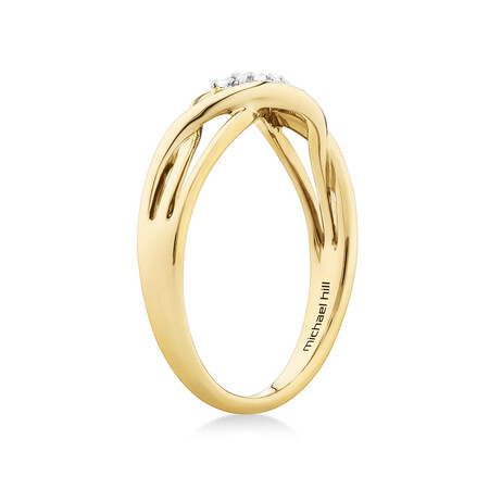 Twist Cluster Ring with Diamonds in 10kt Yellow Gold Twist Cluster Ring with Diamonds in 10kt Yellow Gold