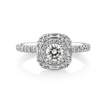 Sir Michael Hill Designer Halo Engagement Ring with 0.79 Carat TW Diamonds in 18kt White Gold Sir Michael Hill Designer Halo Engagement Ring with 0.79 Carat TW Diamonds in 18kt White Gold