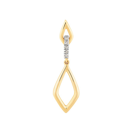 Drop Earrings in 0.10 Carat TW of Diamonds in 10ct Yellow Gold Drop Earrings in 0.10 Carat TW of Diamonds in 10ct Yellow Gold