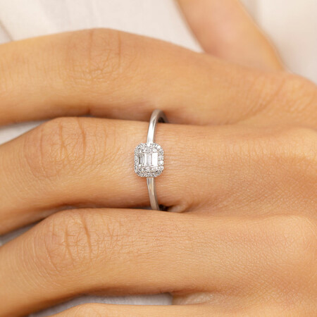 Promise Ring with 0.10 Carat TW of Diamonds in 10ct White Gold Promise Ring with 0.10 Carat TW of Diamonds in 10ct White Gold
