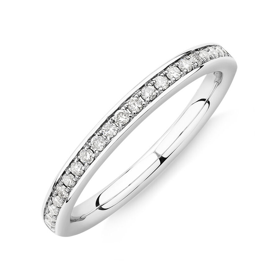 Wedding Band with 1/5 Carat TW of Diamonds in 14ct White Gold