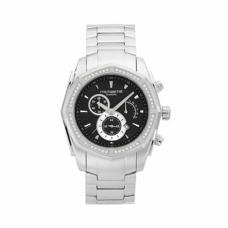 Men's Chronograph Watch with 1/2 Carat TW of Diamonds in Stainless Steel