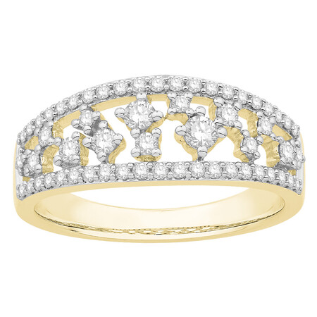 Ring with 0.50 Carat TW of Diamonds in 10ct Yellow Gold Ring with 0.50 Carat TW of Diamonds in 10ct Yellow Gold