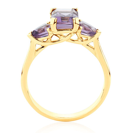 Ring with Natural Amethyst in 10ct Yellow Gold Ring with Natural Amethyst in 10ct Yellow Gold