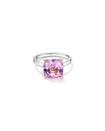 Ring with Rose Amethyst in Sterling Silver & 10kt Rose Gold Ring with Rose Amethyst in Sterling Silver & 10kt Rose Gold