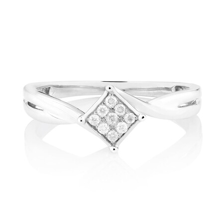 Promise Ring with Diamonds in Sterling Silver Promise Ring with Diamonds in Sterling Silver
