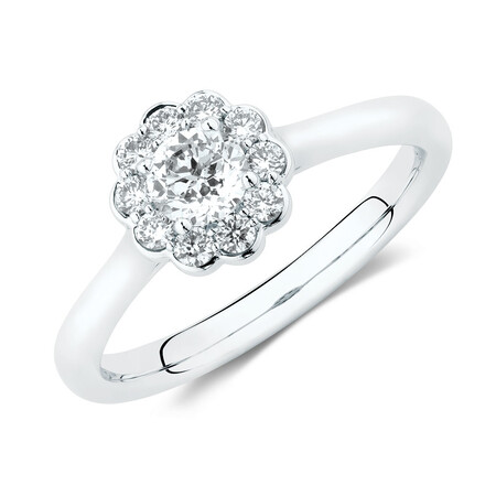 Southern Star Engagement Ring with 1/2 Carat TW of Diamonds in 14ct White Gold