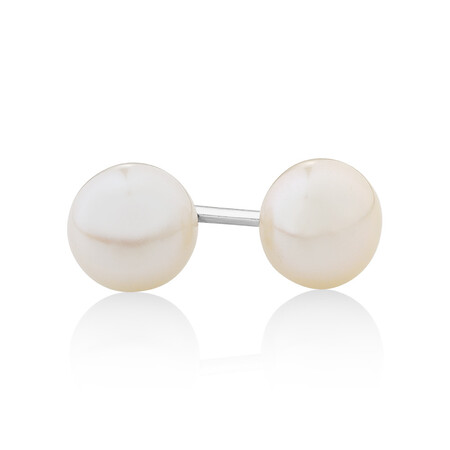 Stud Earring Set with Pearl and Cubic Zirconia in Sterling Silver Stud Earring Set with Pearl and Cubic Zirconia in Sterling Silver