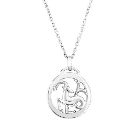 Capricorn Zodiac Pendant in Sterling Silver Capricorn Zodiac Pendant in Sterling Silver