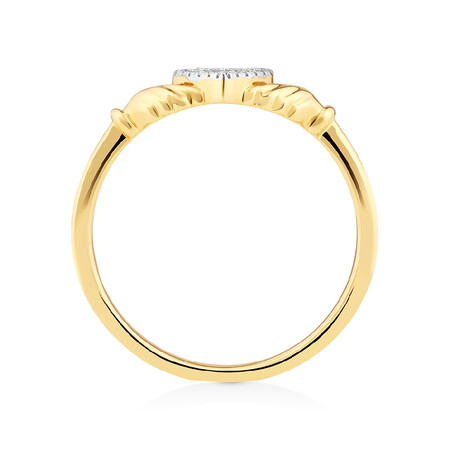 Claddagh Ring With Diamonds In 10kt Yellow Gold Claddagh Ring With Diamonds In 10kt Yellow Gold