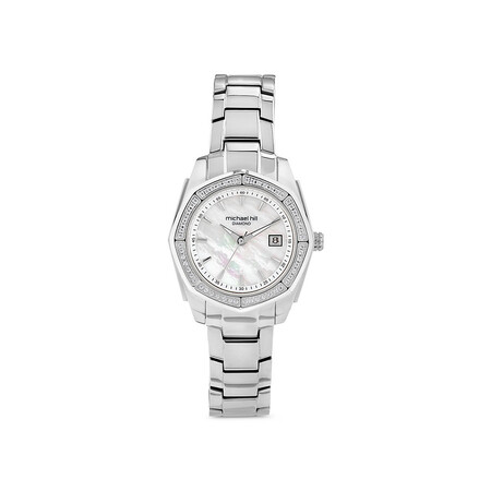 Ladies Mother of Pearl Watch with 0.25 Carat TW of Diamonds in Stainless Steel Ladies Mother of Pearl Watch with 0.25 Carat TW of Diamonds in Stainless Steel