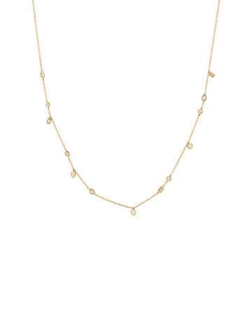 Station Necklace with 0.34 Carat TW of Diamonds in 10kt Yellow Gold Station Necklace with 0.34 Carat TW of Diamonds in 10kt Yellow Gold