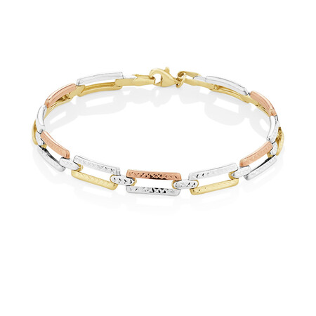Bracelet in 10ct Yellow, White & Rose Gold Bracelet in 10ct Yellow, White & Rose Gold