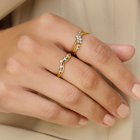 Scatter Ring with 0.15 Carat TW of Diamonds in 10kt Yellow Gold Scatter Ring with 0.15 Carat TW of Diamonds in 10kt Yellow Gold