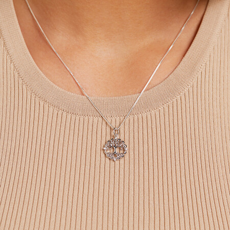 Tree of Life Motif Pendant with Diamonds in Sterling Silver Tree of Life Motif Pendant with Diamonds in Sterling Silver