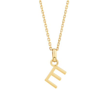 "E" Initial Pendant with Chain in 10kt Yellow Gold "E" Initial Pendant with Chain in 10kt Yellow Gold