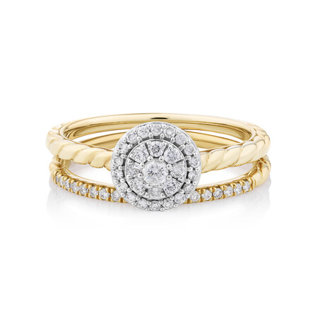 Bridal Set with 0.34 Carat TW of Diamonds in 10kt Yellow/White Gold Bridal Set with 0.34 Carat TW of Diamonds in 10kt Yellow/White Gold