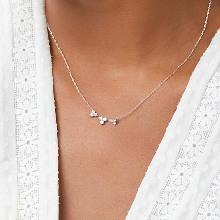 Laboratory-Created 0.75 Carat TW Diamond Necklace in 10ct White Gold Laboratory-Created 0.75 Carat TW Diamond Necklace in 10ct White Gold