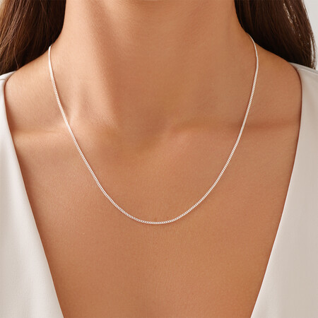 50cm (20") Curb Chain in Sterling Silver 50cm (20") Curb Chain in Sterling Silver