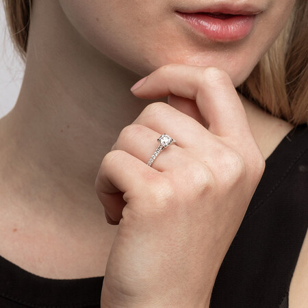 Engagement Ring with 1 1/4 Carat TW of Diamonds in 14kt White Gold Engagement Ring with 1 1/4 Carat TW of Diamonds in 14kt White Gold