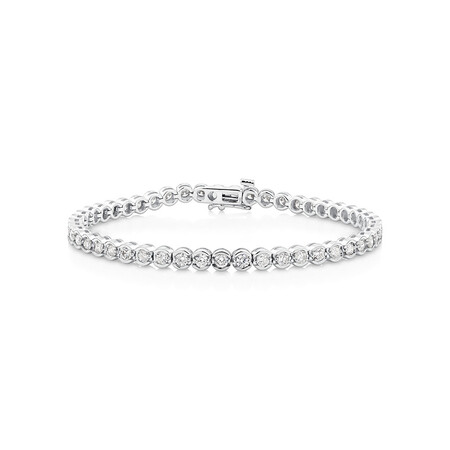 Bracelet with 3 Carat TW of Diamonds in 14kt White Gold