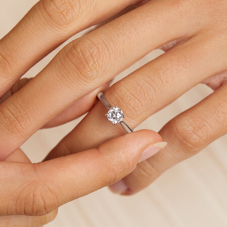 Southern Star Solitaire Engagement Ring with a 1/2 Carat TW Diamond in 14ct White Gold Southern Star Solitaire Engagement Ring with a 1/2 Carat TW Diamond in 14ct White Gold