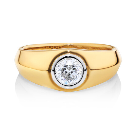 Men's Solitaire Ring with 1 Carat TW of Diamonds in 10kt Yellow Gold Men's Solitaire Ring with 1 Carat TW of Diamonds in 10kt Yellow Gold