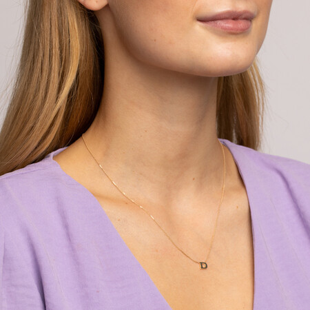 "D" Initial Necklace in 10ct Yellow Gold "D" Initial Necklace in 10ct Yellow Gold