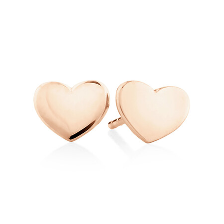 7mm Heart Stud Earrings In 10kt Rose Gold 7mm Heart Stud Earrings In 10kt Rose Gold
