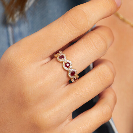 Ring with Ruby & 0.46 Carat TW of Diamonds In 14kt Yellow Gold Ring with Ruby & 0.46 Carat TW of Diamonds In 14kt Yellow Gold