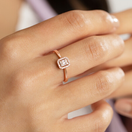 Promise Ring with 0.15 Carat TW of Diamonds in 10kt Rose Gold Promise Ring with 0.15 Carat TW of Diamonds in 10kt Rose Gold