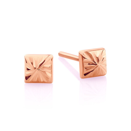 Pyramid Stud Earrings in 10ct Rose Gold Pyramid Stud Earrings in 10ct Rose Gold