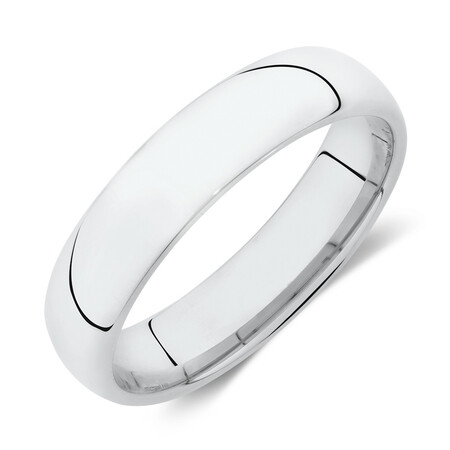 High Domed Wedding Band in 10ct White Gold High Domed Wedding Band in 10ct White Gold