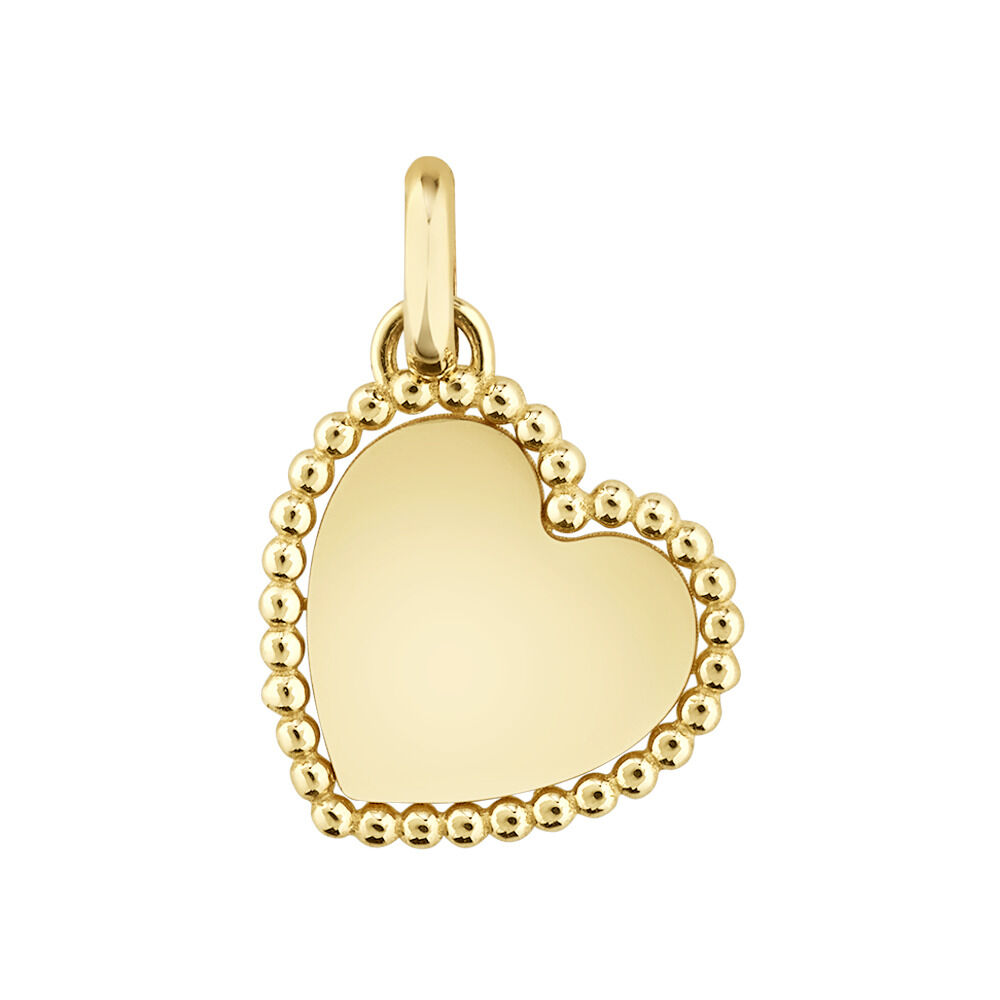 thumbnail interactive-video image 1 of Real 10kt Yellow Gold Round Disc Charm – .47g, No Stone, USA Made 1 of 2