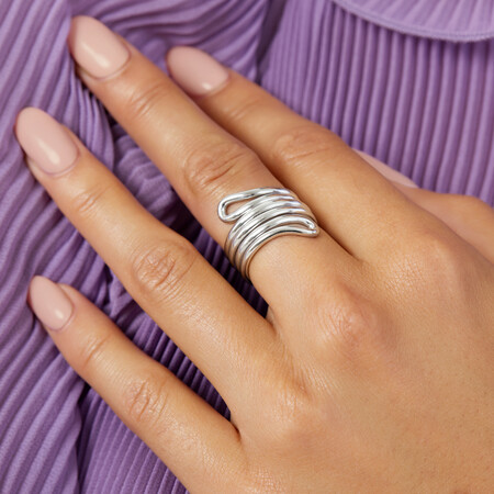 Double Row Loop Ring In Sterling Silver Double Row Loop Ring In Sterling Silver