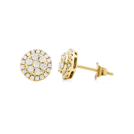 Round Cluster Earrings with 0.50 Carat TW of Diamonds in 10kt Yellow Gold Round Cluster Earrings with 0.50 Carat TW of Diamonds in 10kt Yellow Gold