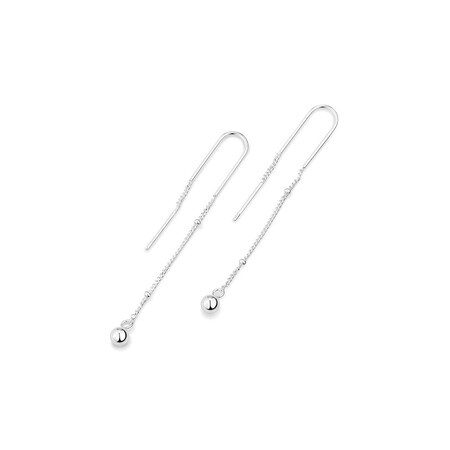 Ball Thread Earrings In Sterling Silver Ball Thread Earrings In Sterling Silver