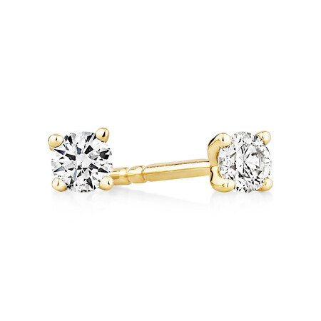 Stud Earrings with 0.15 Carat TW of Diamonds in 10ct Yellow Gold Stud Earrings with 0.15 Carat TW of Diamonds in 10ct Yellow Gold