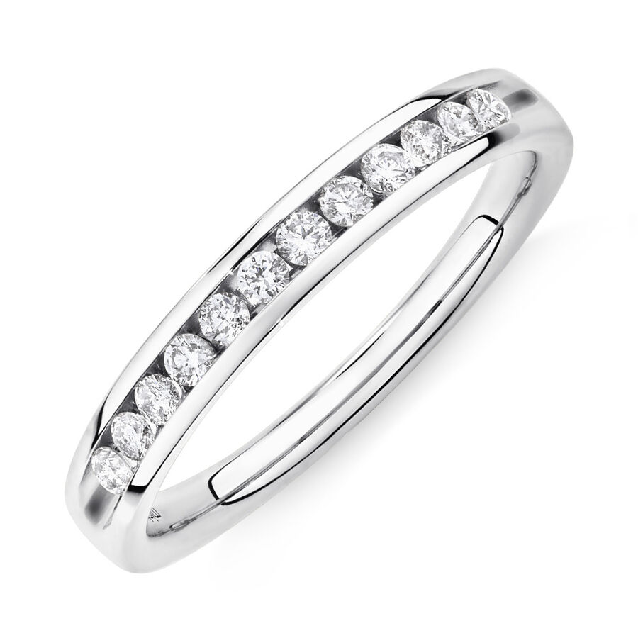 Wedding Band with 1/4 Carat TW of Diamonds in 14ct White Gold