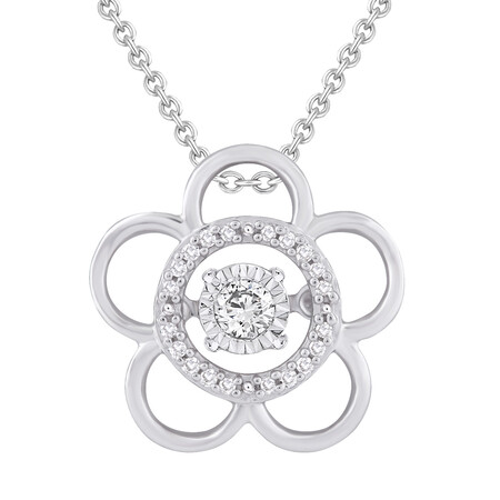 Everlight Pendant With 0.10 Carat TW Of Diamonds In Sterling Silver Everlight Pendant With 0.10 Carat TW Of Diamonds In Sterling Silver