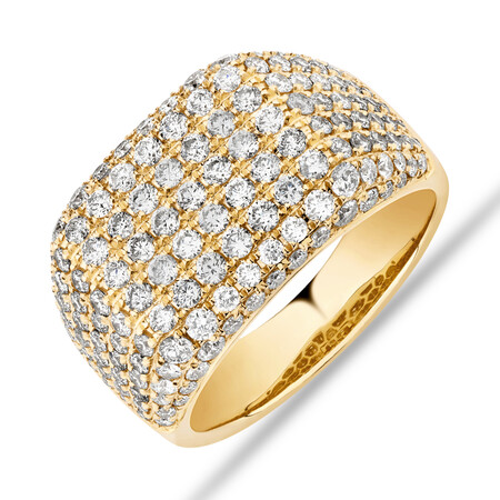 3 Carat Gents Ring with 3 Carat TW of Diamonds In 10kt Yellow Gold 3 Carat Gents Ring with 3 Carat TW of Diamonds In 10kt Yellow Gold