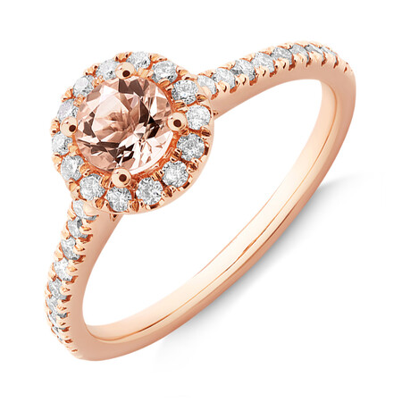Evermore Bridal Set with Morganite & 0.54 Carat TW of Diamonds in 14ct Rose Gold Evermore Bridal Set with Morganite & 0.54 Carat TW of Diamonds in 14ct Rose Gold