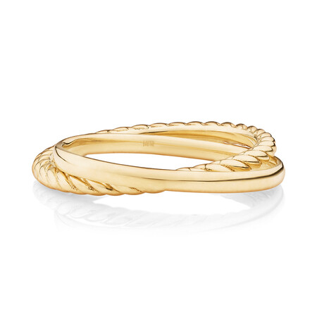 Rope & Polished Double Ring in 10kt Yellow Gold Rope & Polished Double Ring in 10kt Yellow Gold