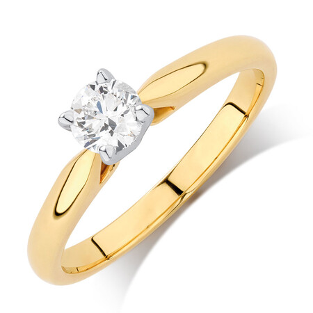 Evermore Solitaire Engagement Ring With 0.34 Carat TW Of Diamonds In 14ct Yellow & White Gold Evermore Solitaire Engagement Ring With 0.34 Carat TW Of Diamonds In 14ct Yellow & White Gold