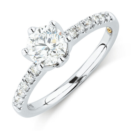 Whitefire Solitaire Engagement Ring With 1.18 Carat TW of Diamonds in 18ct White & 22ct Yellow Gold Whitefire Solitaire Engagement Ring With 1.18 Carat TW of Diamonds in 18ct White & 22ct Yellow Gold